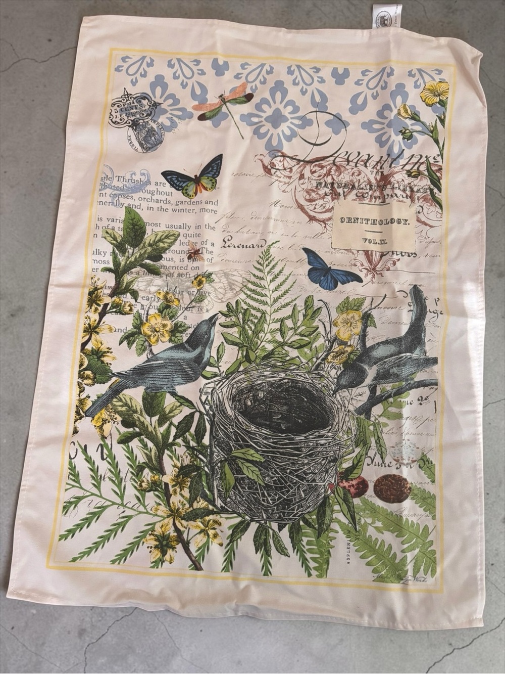 Michel Design Works Into the Woods Bird Nest Botanical Cotton Kitchen Towel